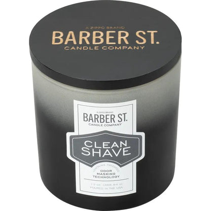 Zippo Barber Street Candle - Clean Shaven Soy Wax 13 Oz Odor Masking Technology For Men Gift by Zippo
