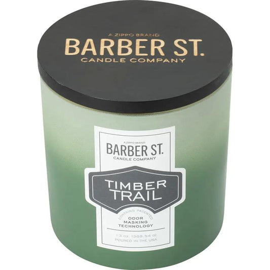 Zippo Barber Street Timber Trail Candle 13 Oz Soy Wax - Odor Masking Technology For Outdoors Burns Up To 55 Hours by Zippo