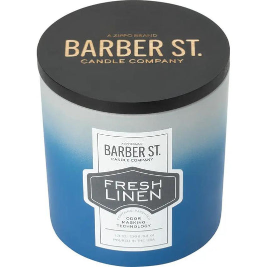 Zippo Barber Street Linen Candle - Long Lasting 55 Hour Burn With Odor Masking For Fresh Linen Scent by Zippo