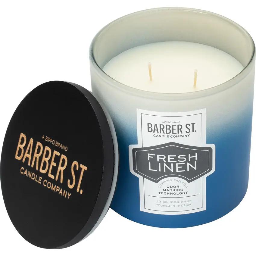 Zippo Barber Street Linen Candle - Long Lasting 55 Hour Burn With Odor Masking For Fresh Linen Scent by Zippo
