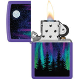 Zippo Night In The Forest Lighter Purple Finish Boxed Gift For Collectors And Outdoor Enthusiasts by Zippo