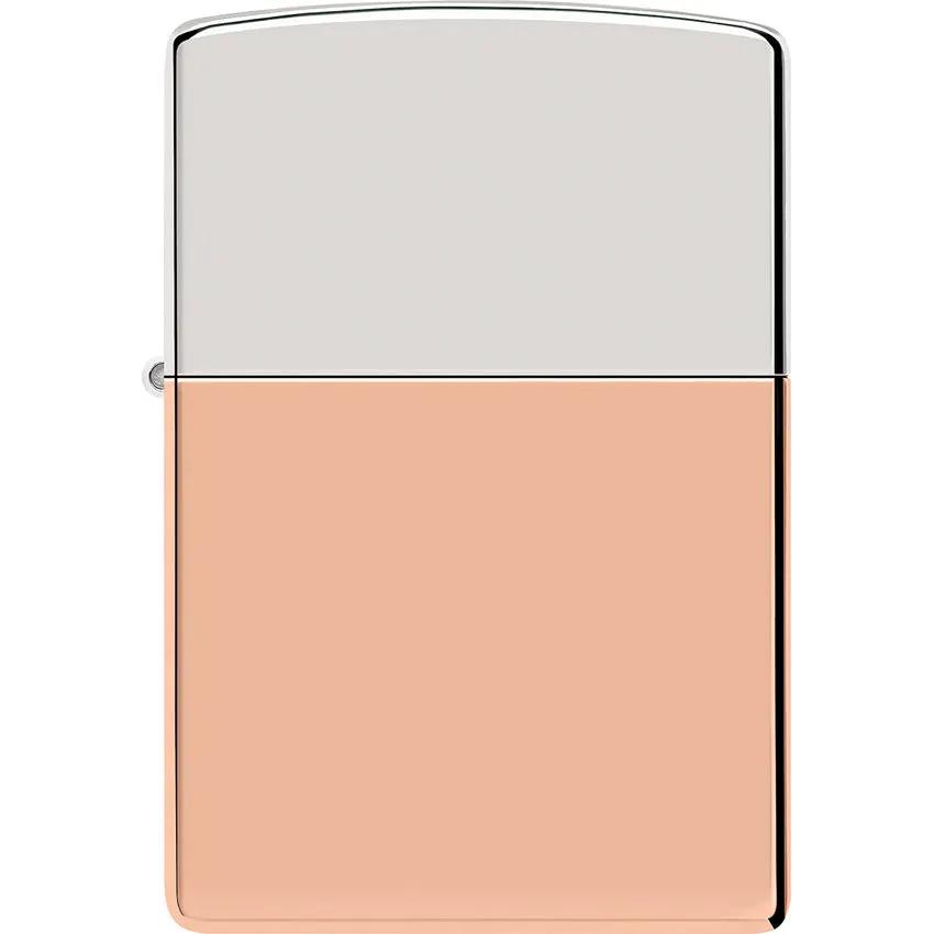 Zippo Bi-Metal Collectible Lighter - Sterling Silver And Copper Finish With Gift Box For Collectors by Zippo