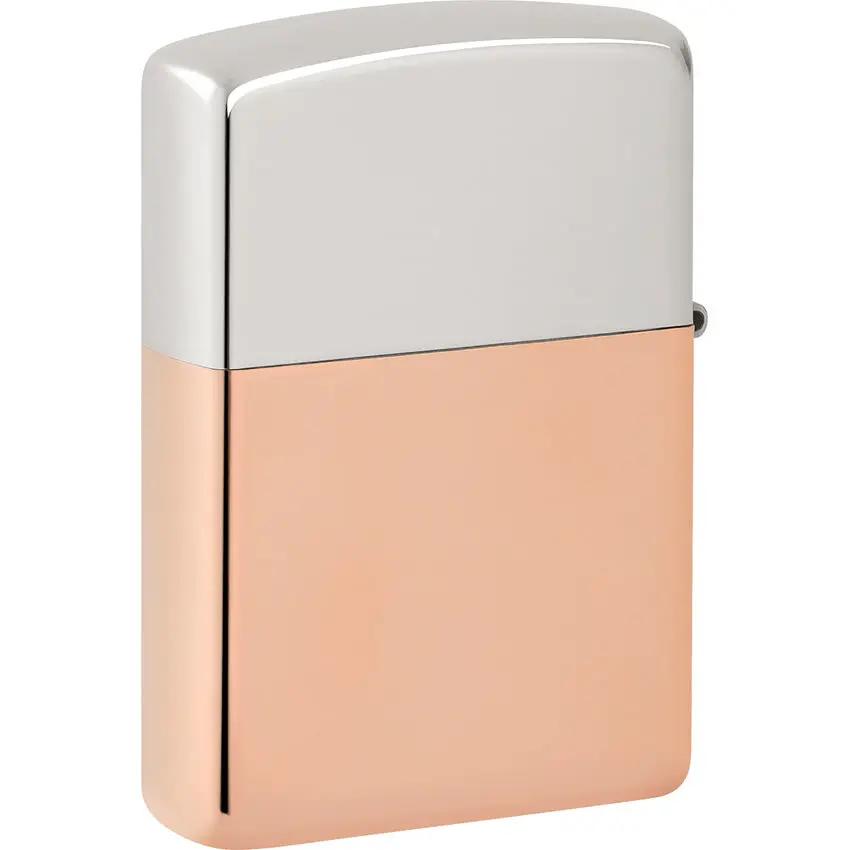 Zippo Bi-Metal Collectible Lighter - Sterling Silver And Copper Finish With Gift Box For Collectors by Zippo