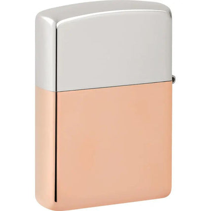 Zippo Bi-Metal Collectible Lighter - Sterling Silver And Copper Finish With Gift Box For Collectors by Zippo