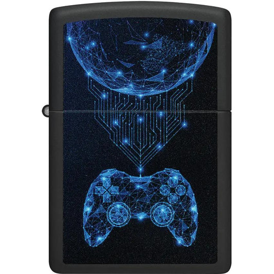 Zippo Gaming Design Lighter 48912 Premium Black Matte Windproof Lighter For Gamers by Zippo