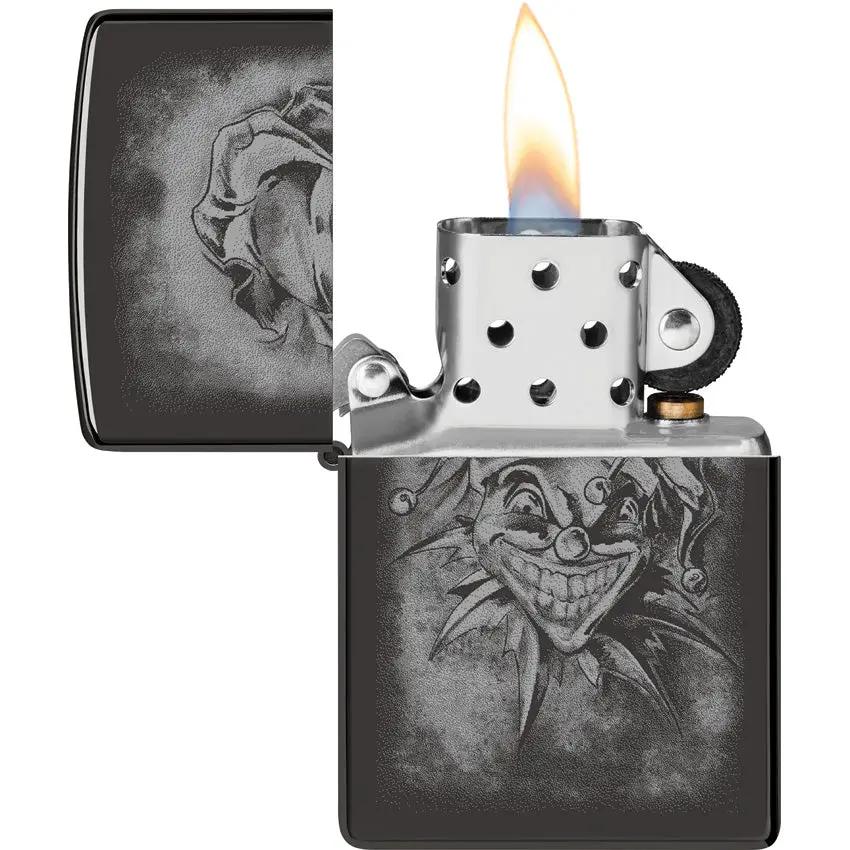 Zippo Clown Lighter 48914 - High Polish Black Ice Finish Boxed Gift For Collectors by Zippo