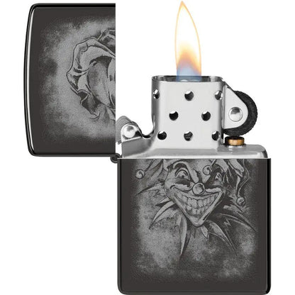 Zippo Clown Lighter 48914 - High Polish Black Ice Finish Boxed Gift For Collectors by Zippo