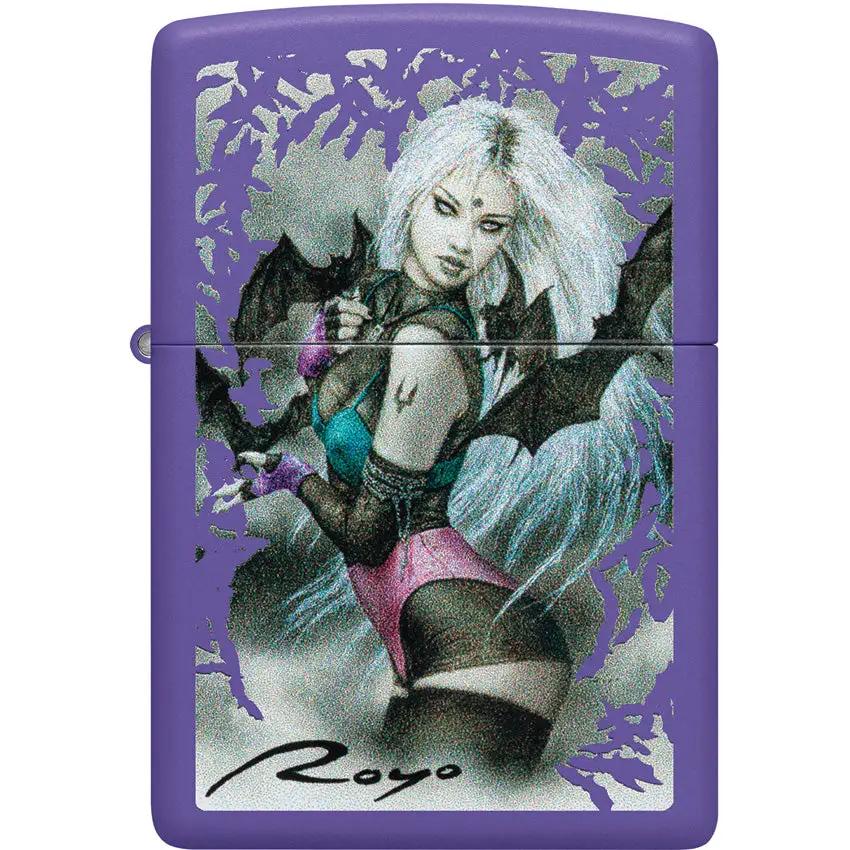 Zippo Luis Royo Lighter 48963 Purple Matte Finish - Collectible Windproof Gift for Fans by Zippo
