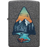 Zippo Mountain Design Lighter 46007 - Rugged Iron Stone Finish For Outdoor Adventurers And Gifts by Zippo