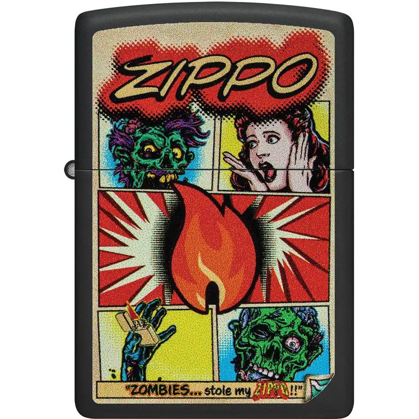Zippo Iconic Comic Zombies Lighter - Black Matte Finish Boxed For Zombie Fans And Collectors by Zippo