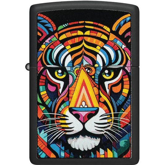 Zippo Tiger Stripes Lighter 46235 - Black Matte Finish Gift Boxed For Collectors And Outdoor Enthusiasts by Zippo