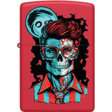 Zippo Dapper Skeleton Lighter - Red Matte Finish Boxed For Collectors And Gothic Fans by Zippo