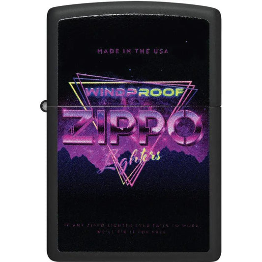 Zippo Triangle Lighter 46247 - Black Matte Finish With Geometric Design For Collectors And Outdoor Enthusiasts by Zippo