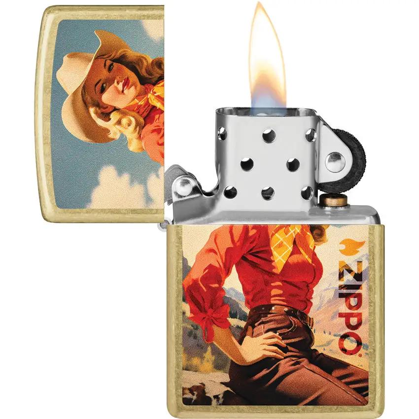 Zippo Rancher Lighter 46248 Street Brass - Durable Windproof Flame For Outdoor Enthusiasts Gift Ready by Zippo