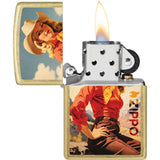 Zippo Rancher Lighter 46248 Street Brass - Durable Windproof Flame For Outdoor Enthusiasts Gift Ready by Zippo
