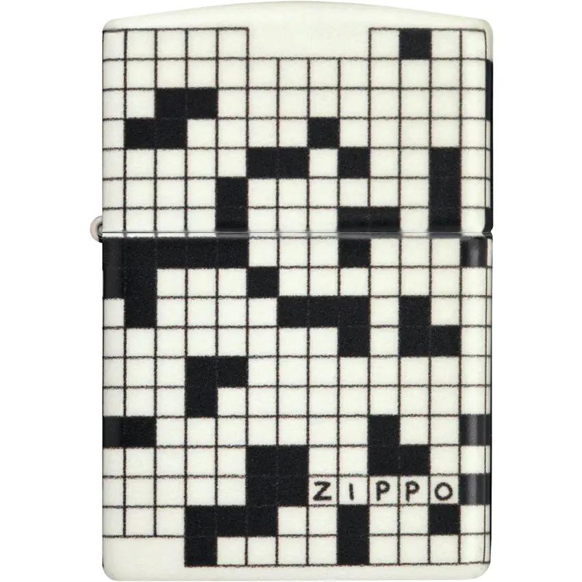 Zippo Crossword Lighter 46285 - Glow In The Dark Finish Boxed Gift For Puzzle Lovers And Collectors by Zippo