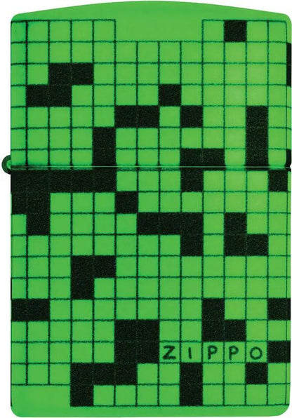 Zippo Crossword Lighter 46285 - Glow In The Dark Finish Boxed Gift For Puzzle Lovers And Collectors by Zippo