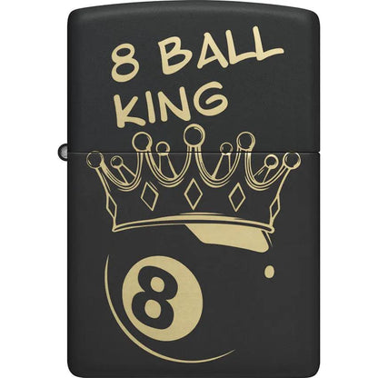 Zippo Billiards Champion Lighter 46291 - Black Matte Finish, Pocket Sized Gift for Pool Enthusiasts by Zippo