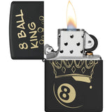 Zippo Billiards Champion Lighter 46291 - Black Matte Finish, Pocket Sized Gift for Pool Enthusiasts by Zippo