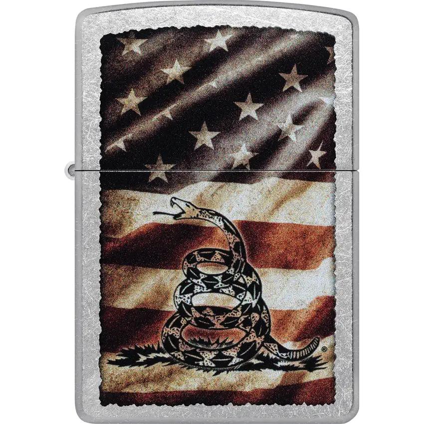 Zippo Dont Tread On Me Lighter Street Chrome Finish - Premium Collectors Edition For Outdoor Enthusiasts by Zippo
