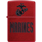 Zippo USMC Lighter - Officially Licensed Candy Apple Red Boxed Collectible For Marines by Zippo