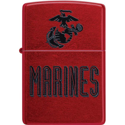 Zippo USMC Lighter - Officially Licensed Candy Apple Red Boxed Collectible For Marines by Zippo