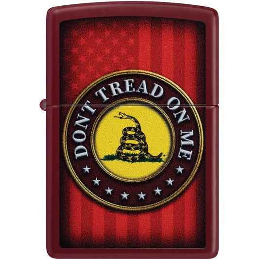 Zippo Dont Tread On Me Lighter Merlot Finish - Collectible Patriotic Gift For Outdoors Enthusiasts by Zippo