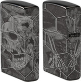 Zippo Mushroom Skulls Lighter - 360 Photo Design On High Polish Black Ice Finish, Boxed Gift For Collectors by Zippo