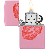 Zippo Smooches Pink Matte Lighter Gift Ready Compact Accessory With Stylish Durable Premium Finish by Zippo