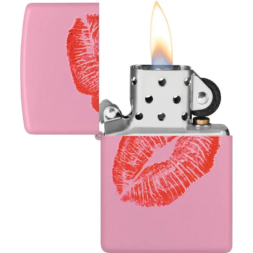 Zippo Smooches Pink Matte Lighter Gift Ready Compact Accessory With Stylish Durable Premium Finish by Zippo