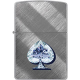 Zippo Gleaming Spade Lighter - Diagonal Weave Finish With Collectors Gift Box And Reliable Ignition by Zippo