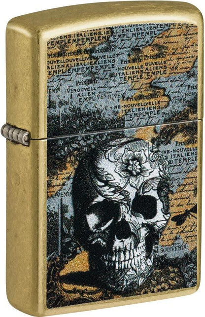 Zippo Floral Skull Lighter 46577 by Zippo