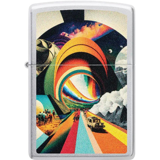 Zippo Travel Lighter Satin Chrome - Compact Portable Gift for Travelers and Collectors by Zippo