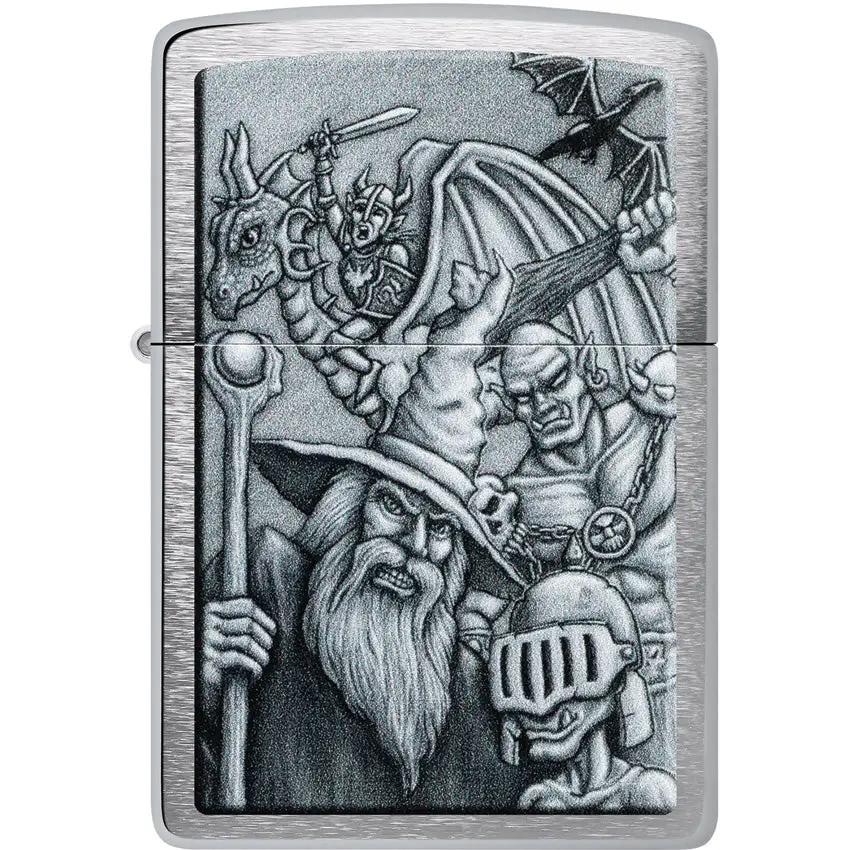 Zippo Lighter Mystical Beings - Brushed Chrome Finish Gift Boxed For Collectors And Fantasy Fans by Zippo