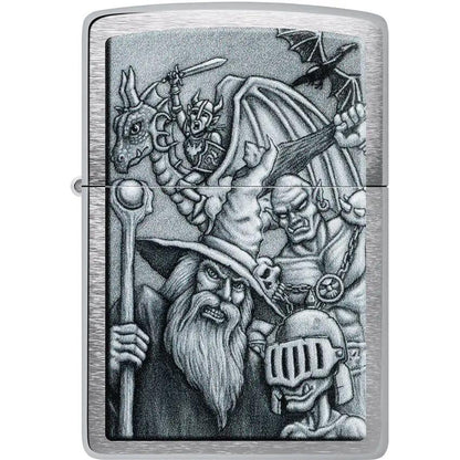 Zippo Lighter Mystical Beings - Brushed Chrome Finish Gift Boxed For Collectors And Fantasy Fans by Zippo