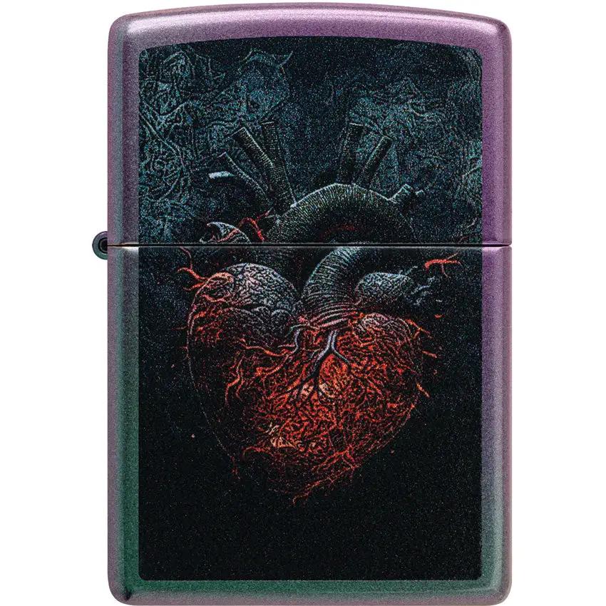 Zippo Dark Heart Iridescent Lighter - Iridescent Finish That Shifts Color In Light Gift Box Included by Zippo