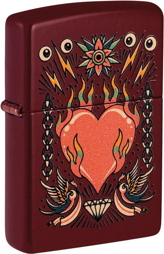Zippo Tattoo Heart Design Lighter 46584 by Zippo
