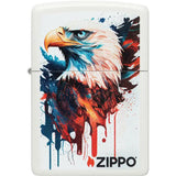 Zippo Painted Eagle Lighter 46692 - White Matte Finish With Bold Eagle Design Deluxe Gift Boxed For Collectors by Zippo