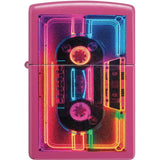 Zippo Neon Cassette Lighter - Hot Pink Neon Finish For Retro Collectors And Cassette Fans by Zippo