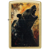Zippo Grizzly Roar Lighter 46695 - Street Brass Finish Durable Collectible For Outdoor Adventurers by Zippo