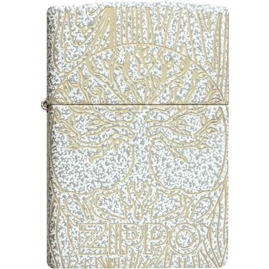 Zippo Tree of Life Woodgrain Lighter Glacier - 360 Degree Laser Engraved Design for Collectors by Zippo