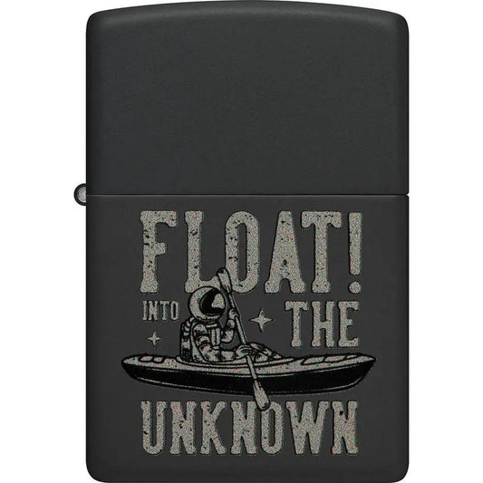 Zippo Float The Unknown Design 48566 Lighter - Black Matte Finish For Collectors And Outdoors Enthusiasts by Zippo