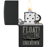 Zippo Float The Unknown Design 48566 Lighter - Black Matte Finish For Collectors And Outdoors Enthusiasts by Zippo