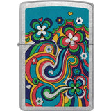 Zippo Flower Power Design Lighter - Street Chrome Finish Gift Boxed for Collectors by Zippo