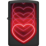 Zippo Hearts Design Lighter Black Matte Finish Boxed Gift For Him Premium Collectors by Zippo