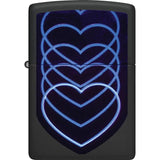 Zippo Hearts Design Lighter Black Matte Finish Boxed Gift For Him Premium Collectors by Zippo