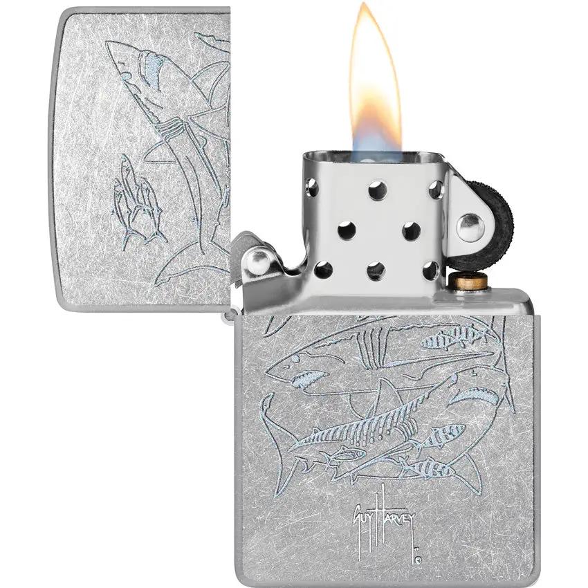 Zippo Iconic Lighter Guy Harvey Design Street Chrome - Boxed Gift For Collectors And Outdoor Enthusiasts by Zippo