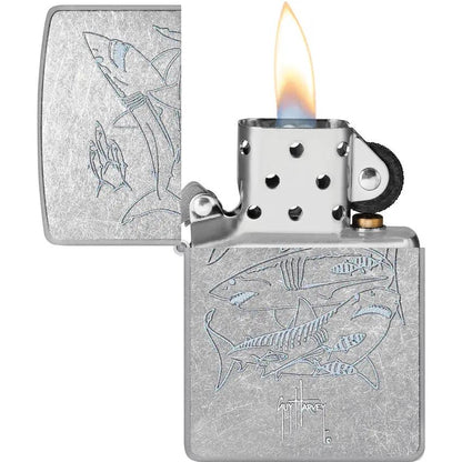 Zippo Iconic Lighter Guy Harvey Design Street Chrome - Boxed Gift For Collectors And Outdoor Enthusiasts by Zippo