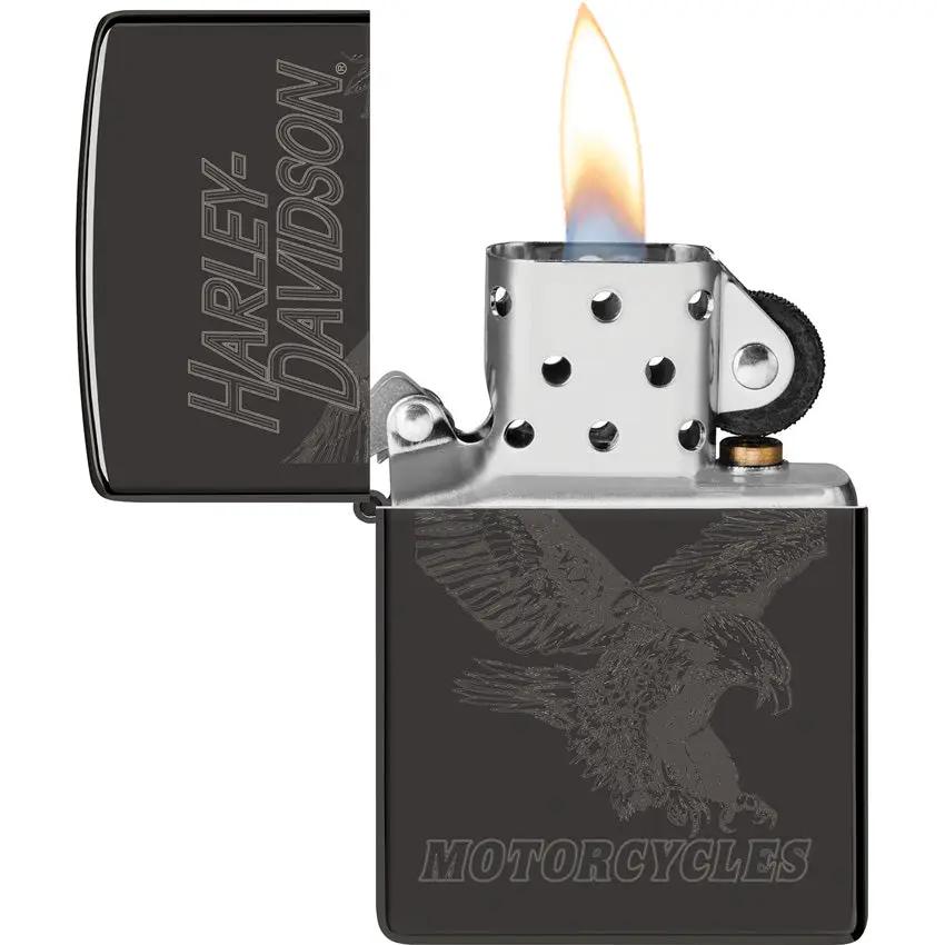 Zippo Harley-Davidson Eagle Lighter - Black Ice Finish Officially Licensed For Harley Enthusiasts, Boxed by Zippo