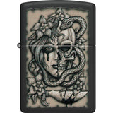 Zippo Tattoo Design Lighter - Gory Tattoo Design Black Matte Finish Boxed Gift For Collectors And Tattoo Fans by Zippo